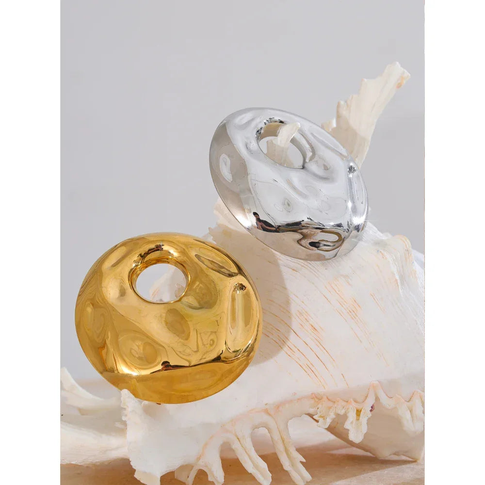 Yhpup 65 mm personalisierte Brosche aus Edelstahl, große runde Hammer-Brosche, wasserdicht, Unisex-Schmuckzubehör für Männer und Frauen