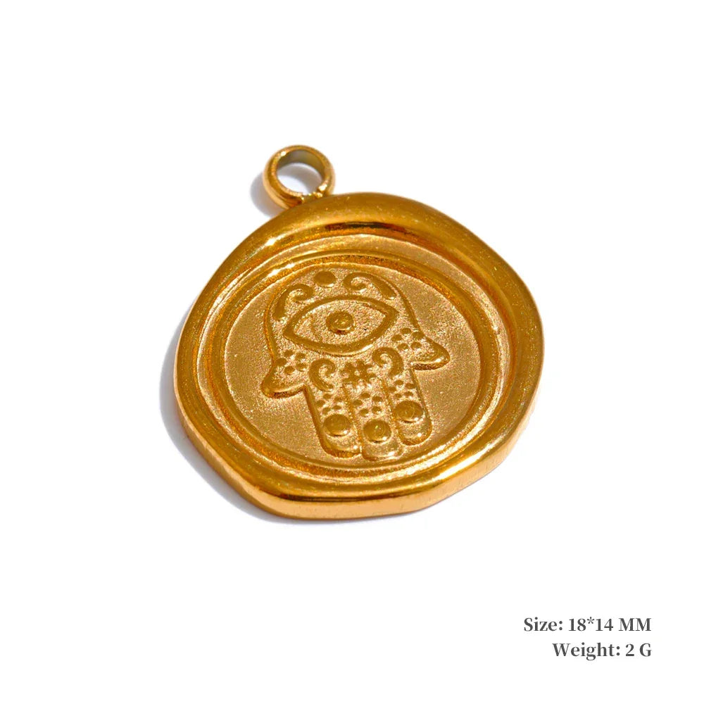 Trendy Stainless Steel Metal Heart Flower Avocado Golden Drop Necklace Bracelet DIY Pendants Accessories Making Waterproof