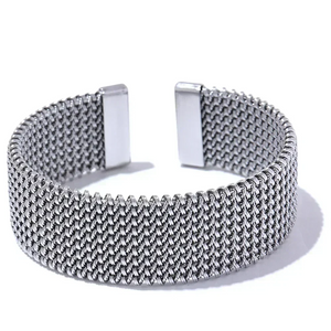 Aqua Flow Statement Steel Bangle - TM & CO. JEWELS 