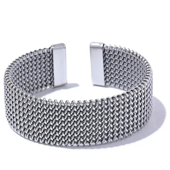 Aqua Flow Statement Steel Bangle - TM & CO. JEWELS 