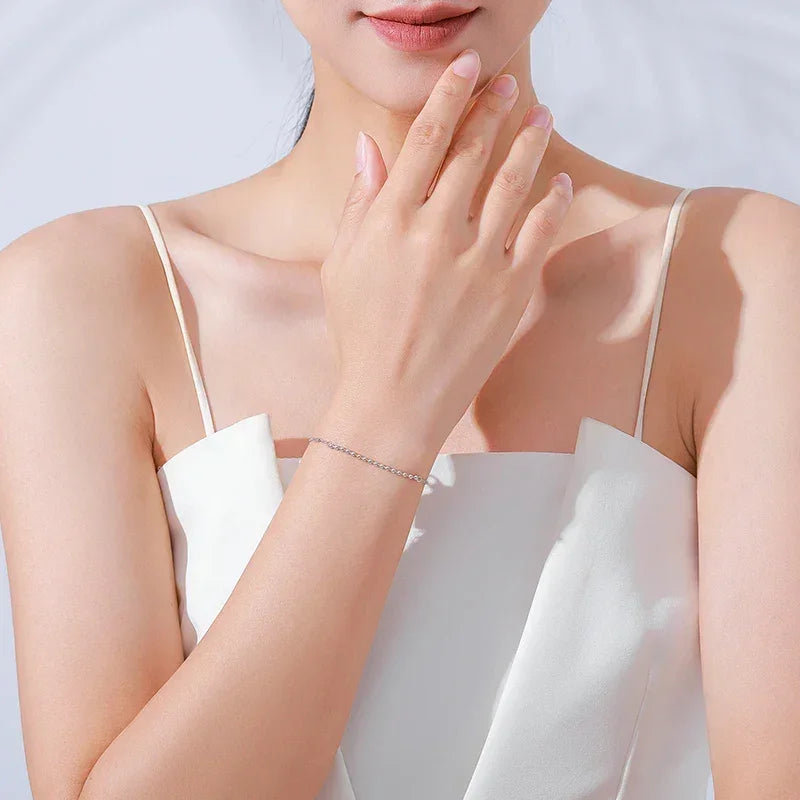 Sterling Silver Beads Link Bracelet - TM & Co. Jewels