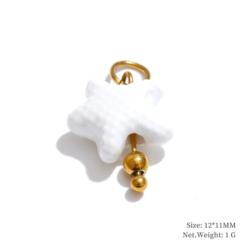 Cute Enamel Enamel Star Flower Cherry Strawberry DIY Accessories Charm Pendants for Necklace Bracelet Earrings Making