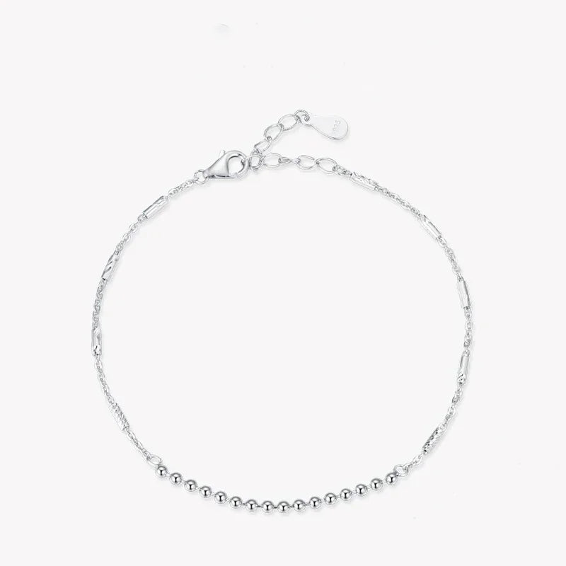 Sterling Silver Beads Link Bracelet - TM & Co. Jewels