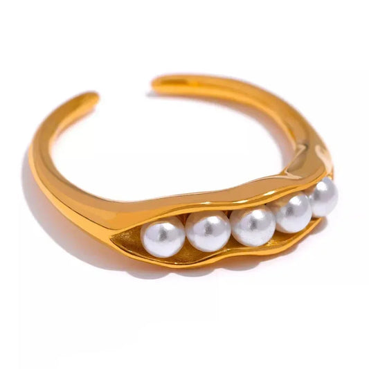 Pearl Twist Open Ring - TM & Co. Jewels
