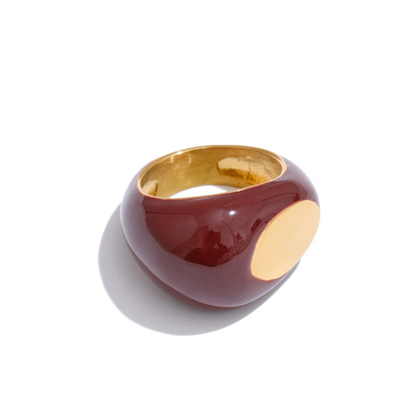 Noir Enamel Dome Ring