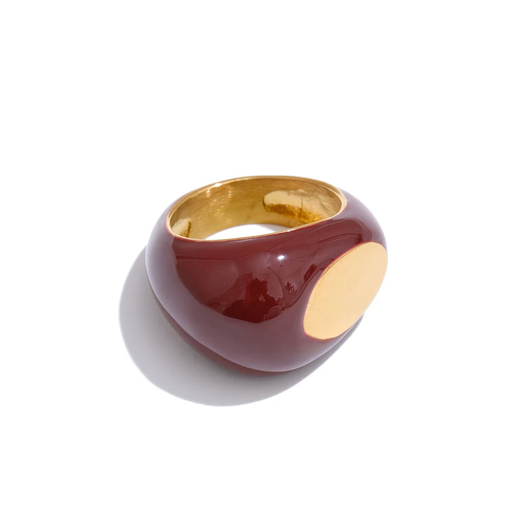 Noir Enamel Dome Ring