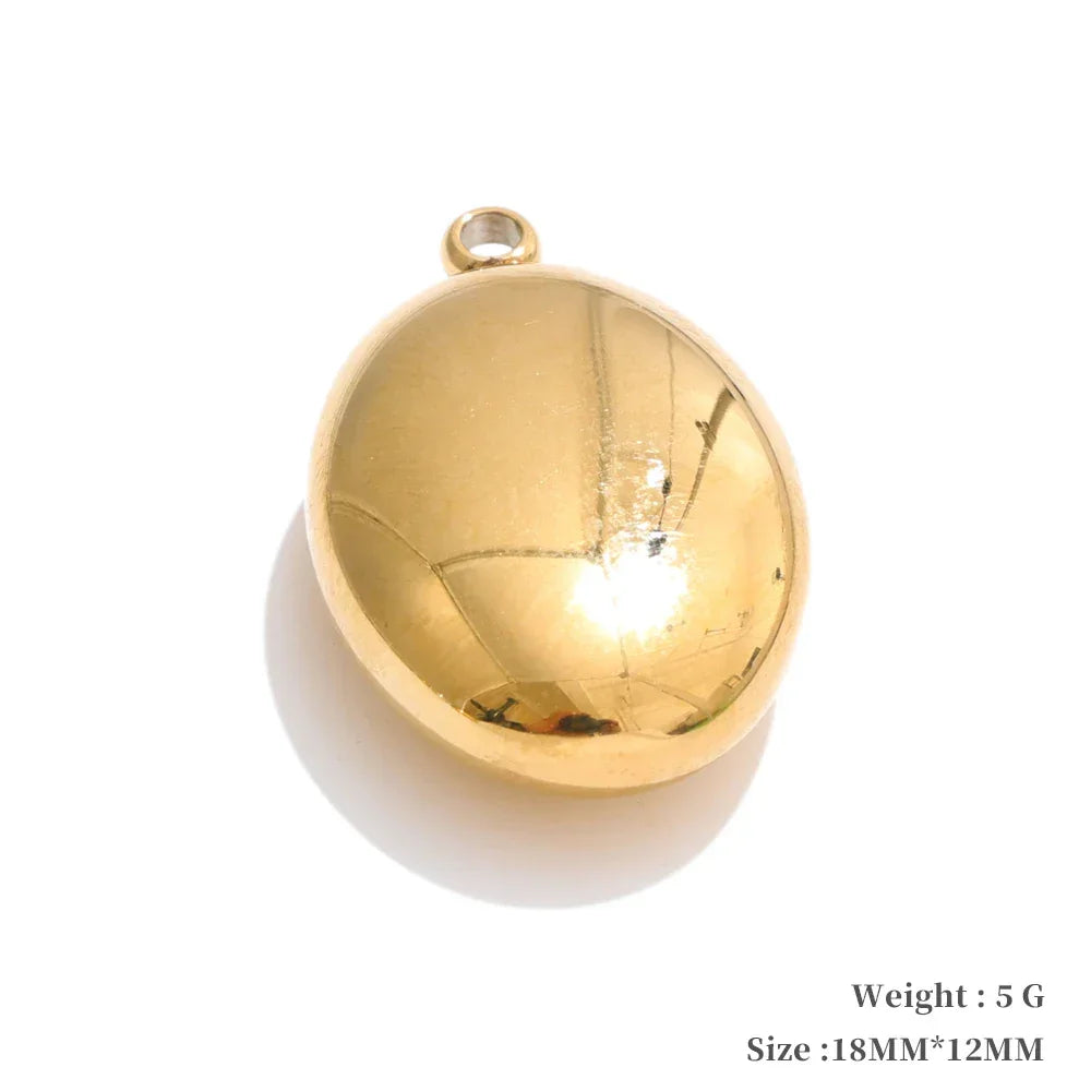 Smooth 316L Stainless Steel Metal Rectangle Waterproof Charm DIY Accessories Handmade Jewelry 18K PVD Plated