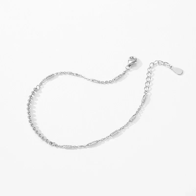 Sterling Silver Beads Link Bracelet - TM & Co. Jewels