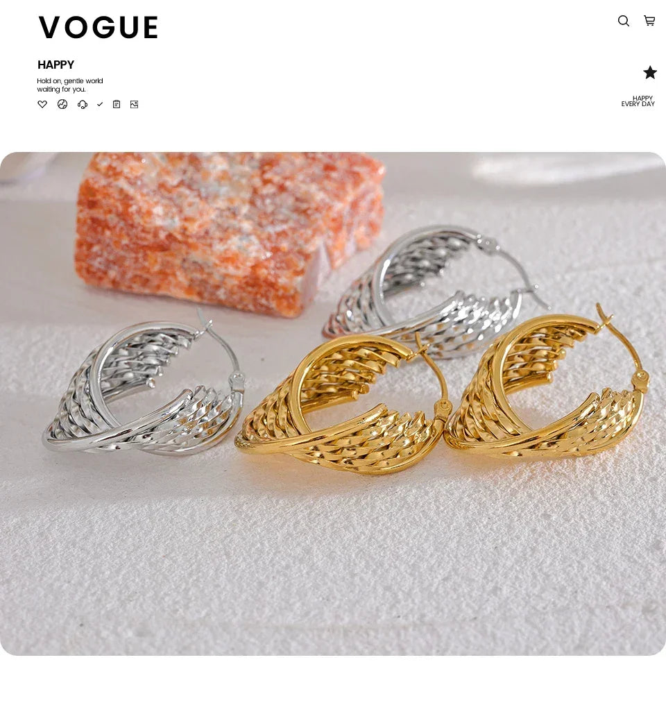 Vogue Twist Hoops - TM & Co. Jewels