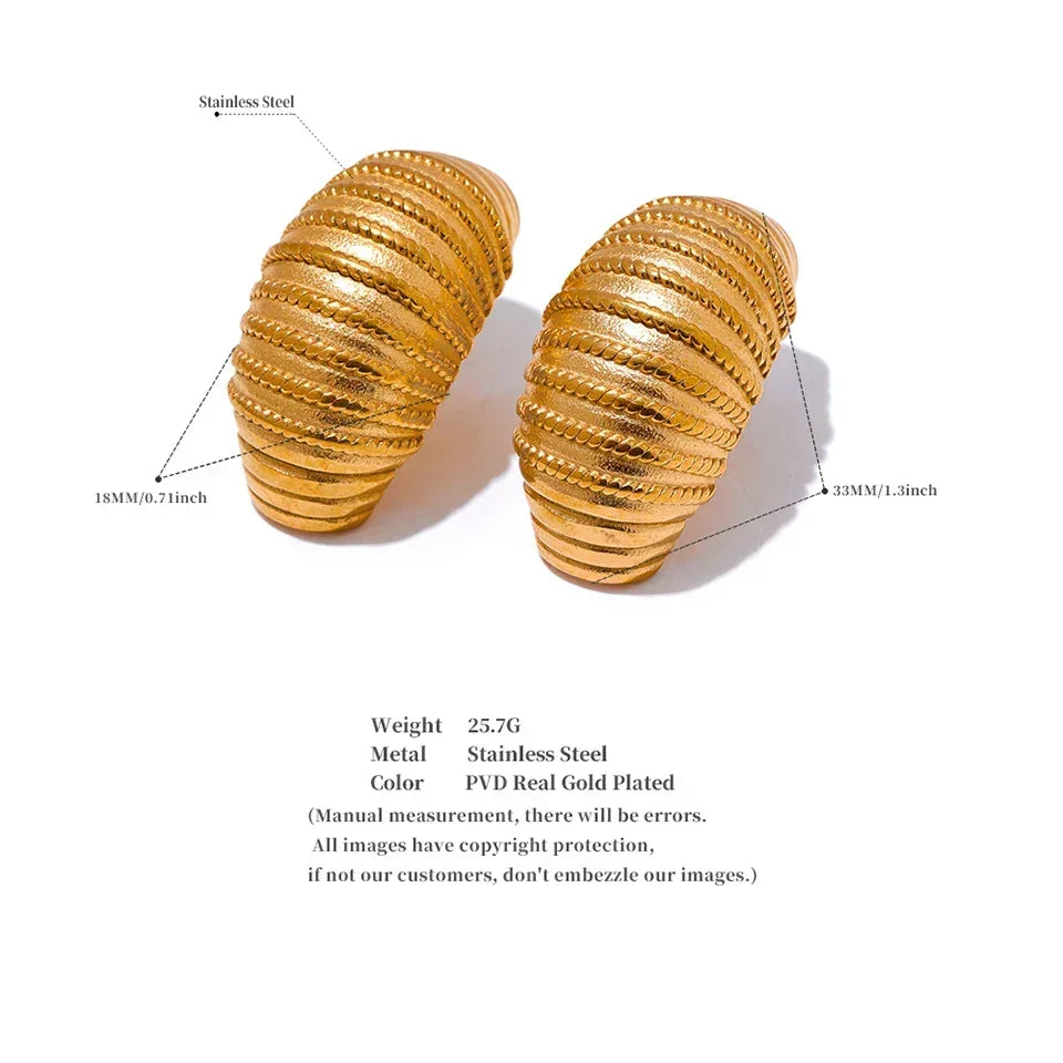 Amelia Twist Geometric Croissant Earrings - TM & Co. Jewels