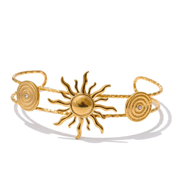 Gold Sea Life Cuff Bracelet