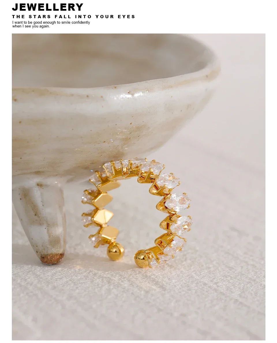 Crystal Clear Stainless Chic Ring - TM & Co. Jewels