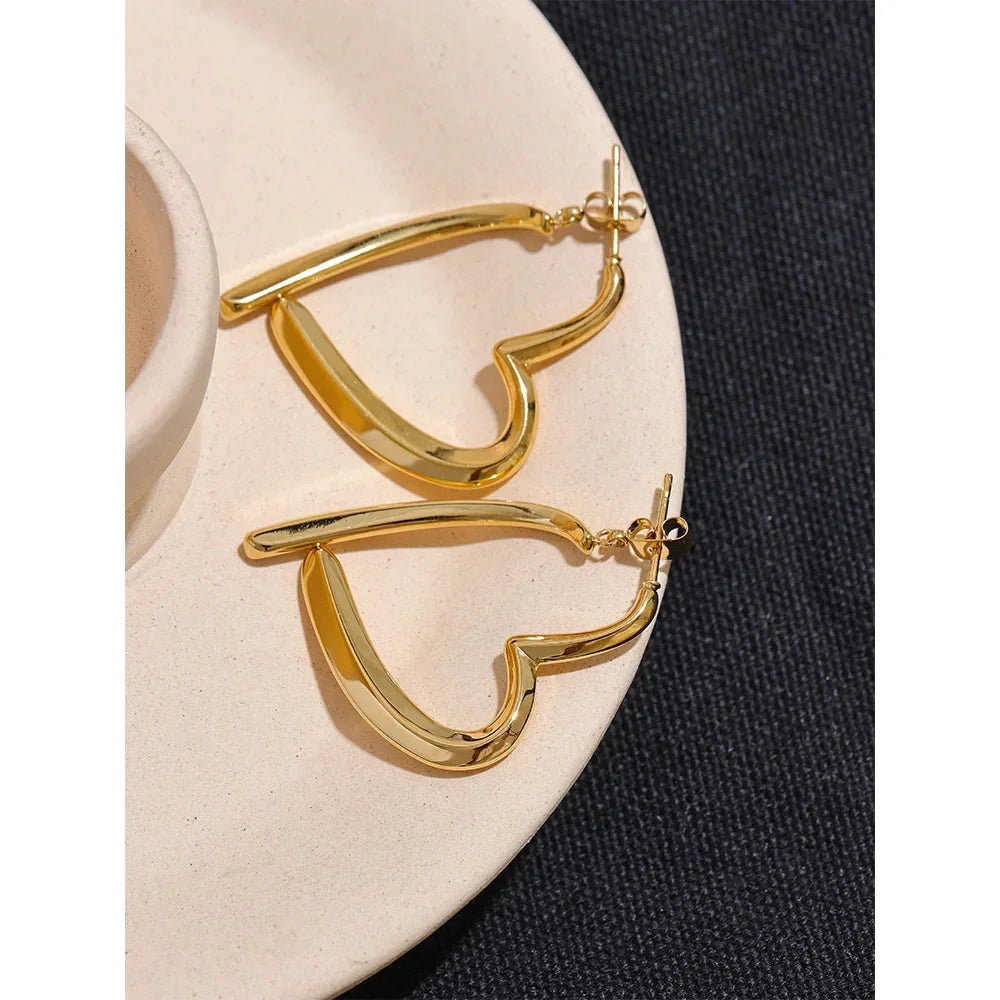 Floating Heart Hoop Earrings - TM & Co. Jewels