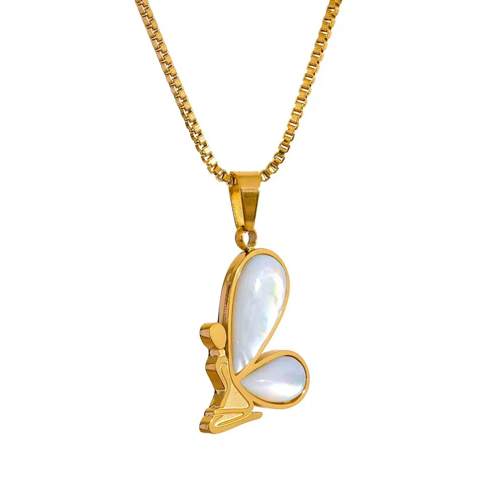 Ocean Flutter Shell Butterfly Necklace - TM & Co. Jewels
