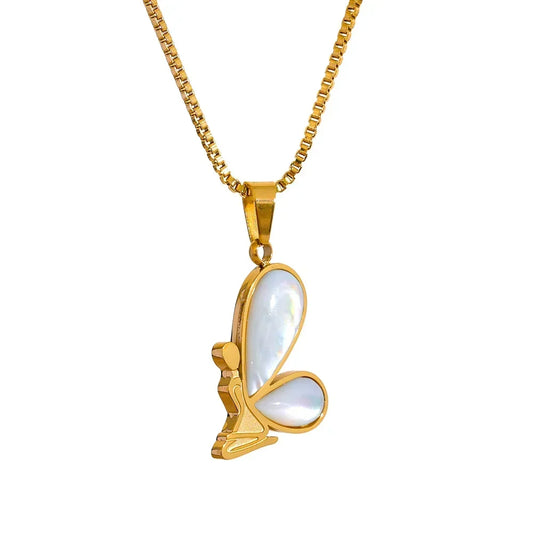 Ocean Flutter Shell Butterfly Necklace - TM & Co. Jewels