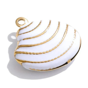 White and gold pendant on a white background