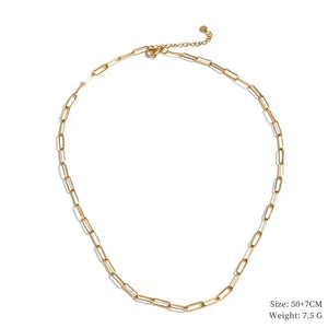 Gold chain necklace on a white background