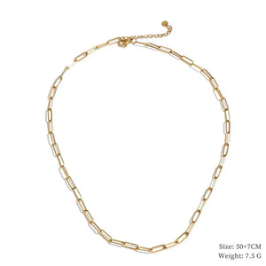 Gold chain necklace on a white background