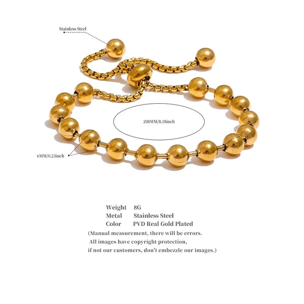 Gold Ball Bead Bracelet