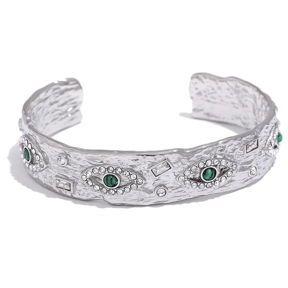 Whimsical Eyes Gold Bangle - TM & Co. Jewels