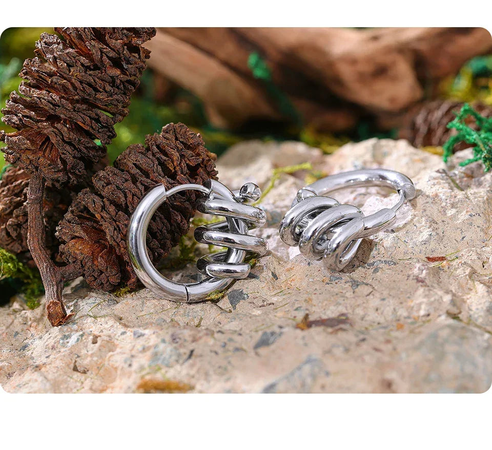 Twist Wave Gold Splash Earrings - TM & Co. Jewels