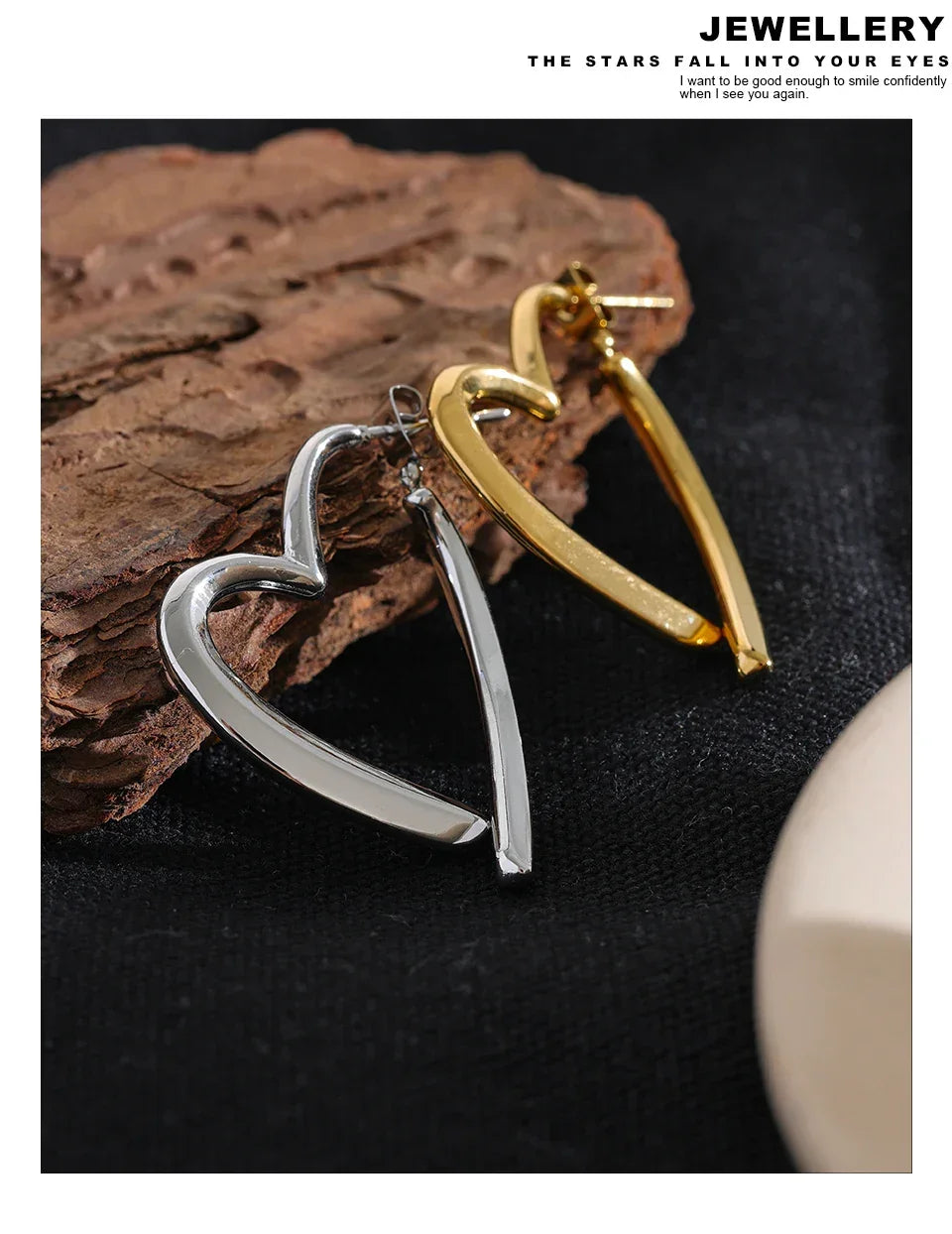 Floating Heart Hoop Earrings - TM & Co. Jewels
