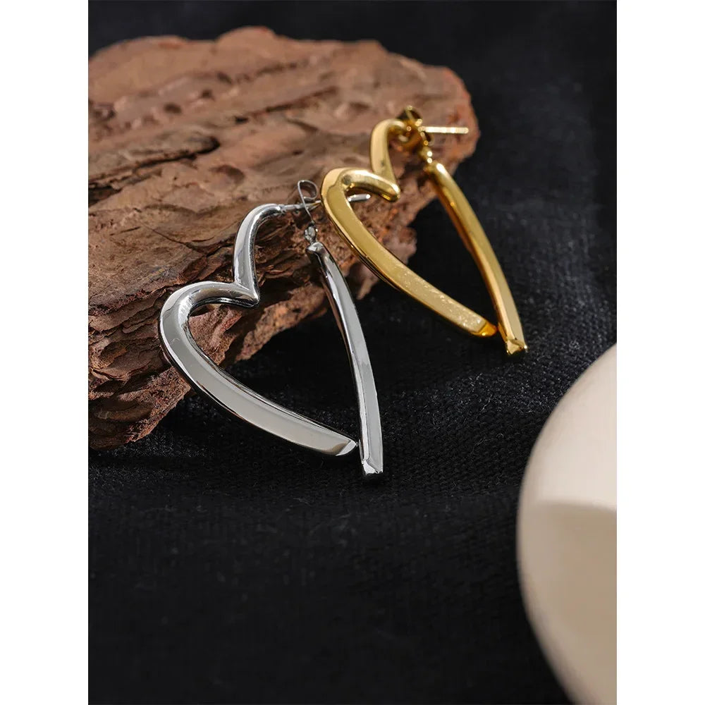 Floating Heart Hoop Earrings - TM & Co. Jewels