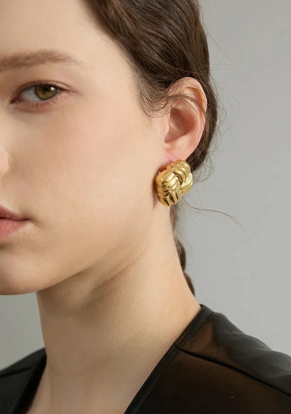 Aqua Stripe Square Studs - TM & Co. Jewels