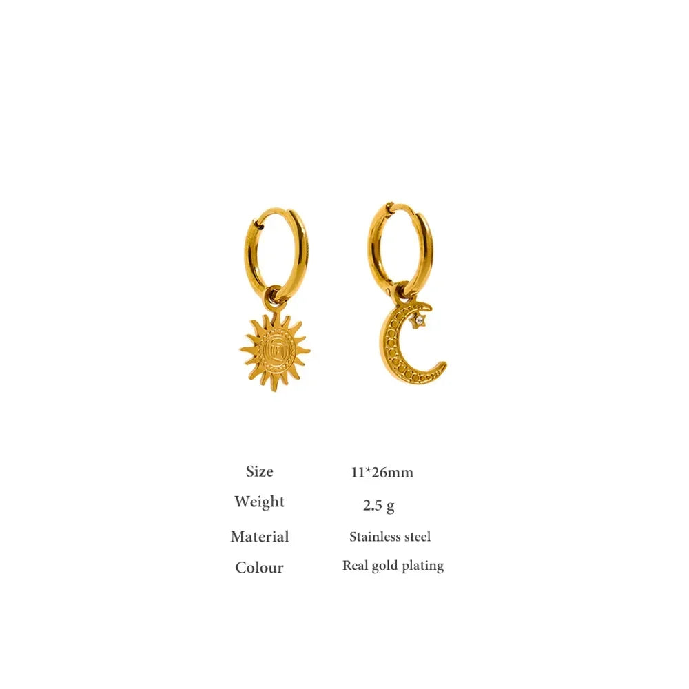 Lunar Charm Drop Earrings - TM & Co. Jewels