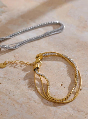 Gold Layered Zirconia Bracelet