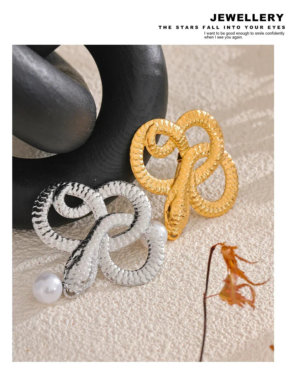 Gilded Snake Drop Pin