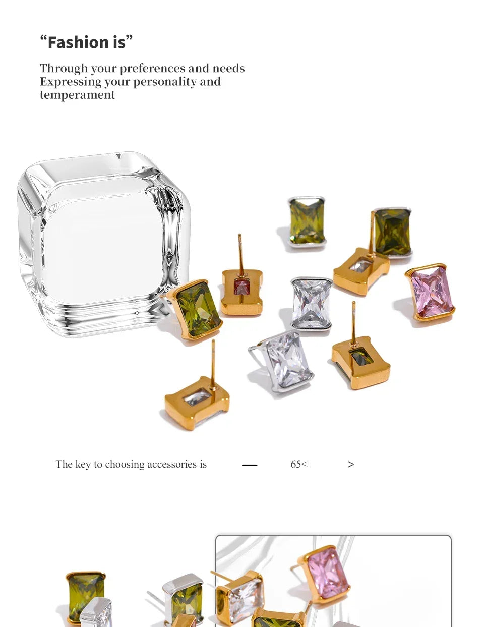 Brilliance Square Studs - TM & Co. Jewels