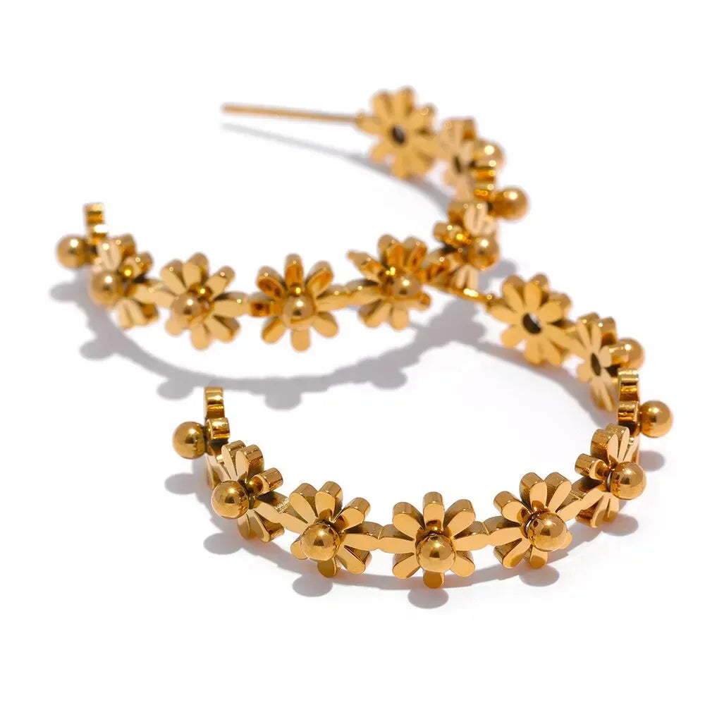 Floral Radiance Round Earrings - TM & Co. Jewels