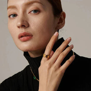 Golden Edge Geometric Ring - TM & Co. Jewels