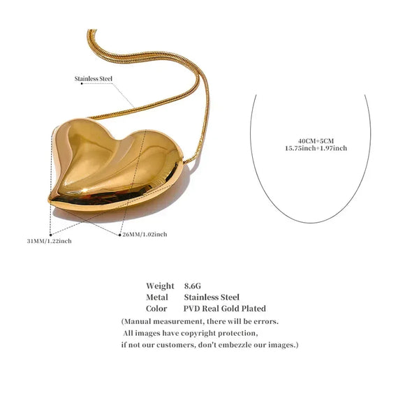 Hearty Glow Stainless Love Necklace - TM & Co. Jewels