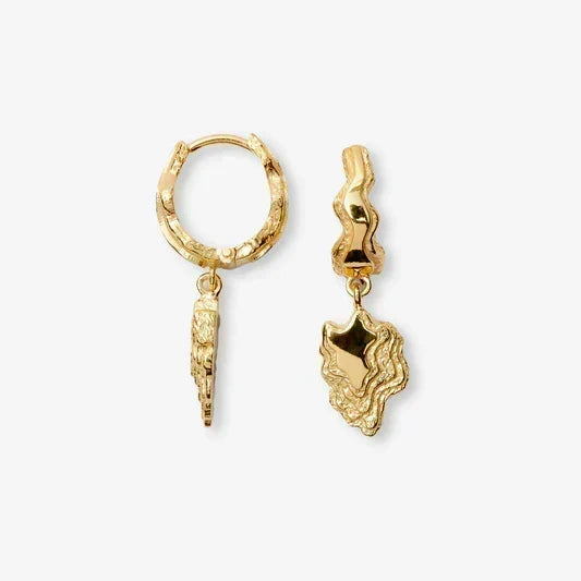 Quality-crafted gold drop earrings from the TM & Co. Jewels collection, featuring a unique, textured design.