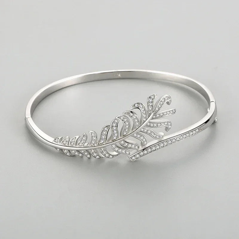 Clear Silver Feather Band - TM & Co. Jewels